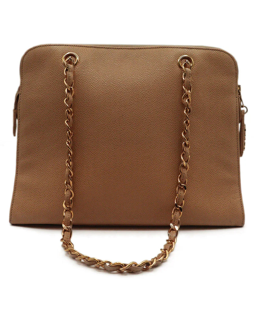 Chanel Vintage Beige Caviar Leather Satchel - Michael's Consignment NYC