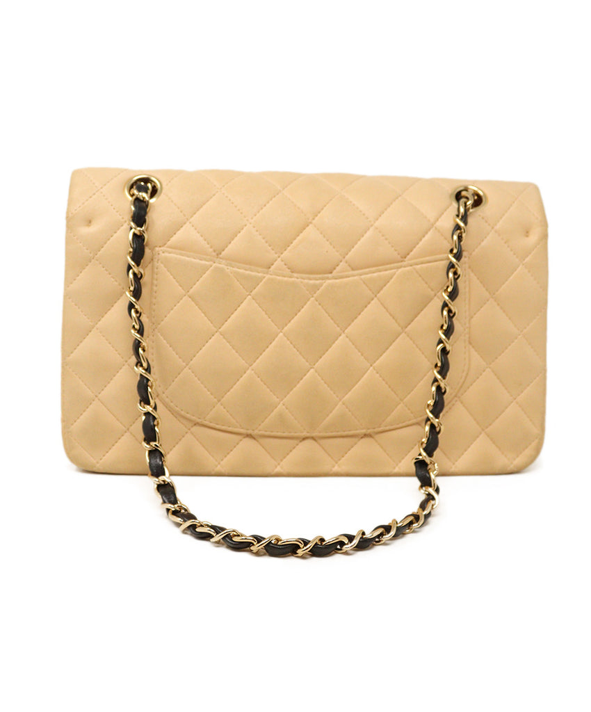 Chanel Beige Leather Medium Classic Shoulder Bag 2