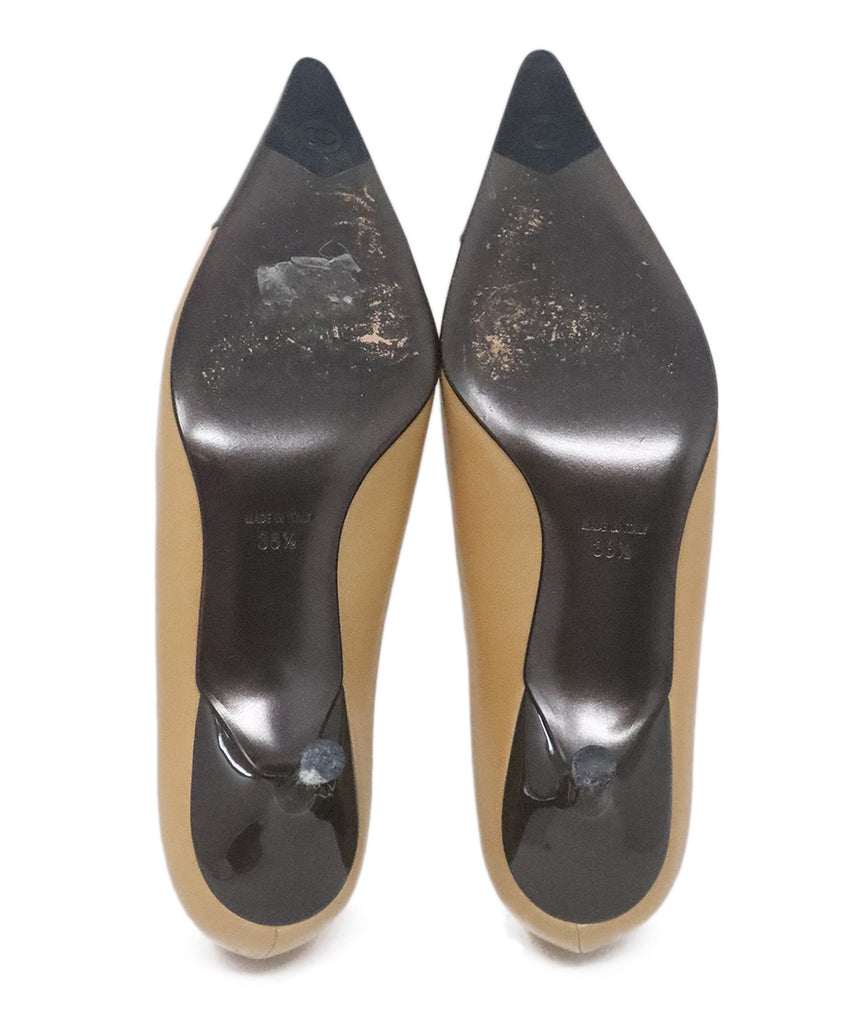 Chanel Beige & Brown Leather Heels 4