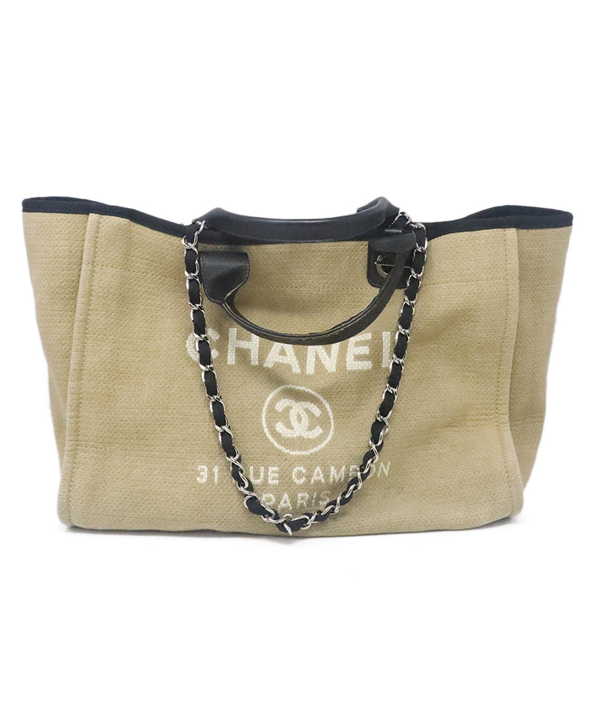Chanel Khaki Canvas Deauville Tote 