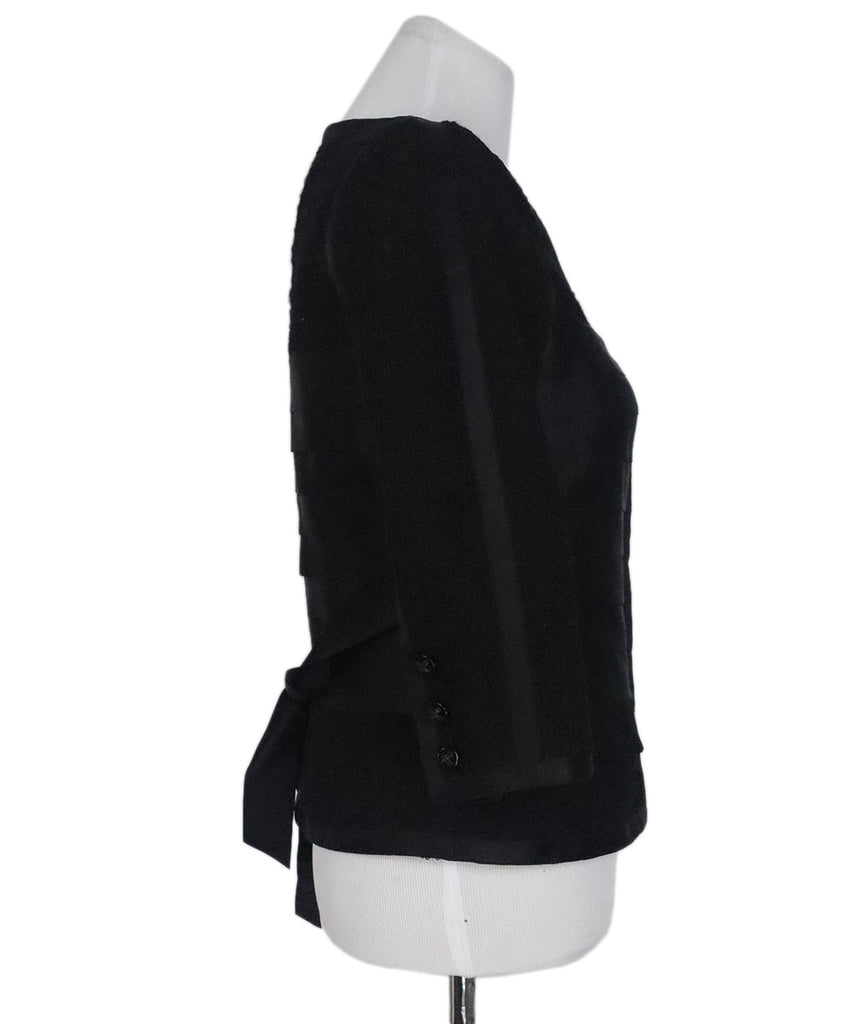 Chanel Black Wool Polyamide Silk Trim Jacket 1