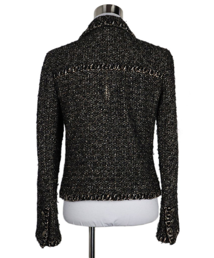 Chanel Black Brown & White Tweed Blazer 2