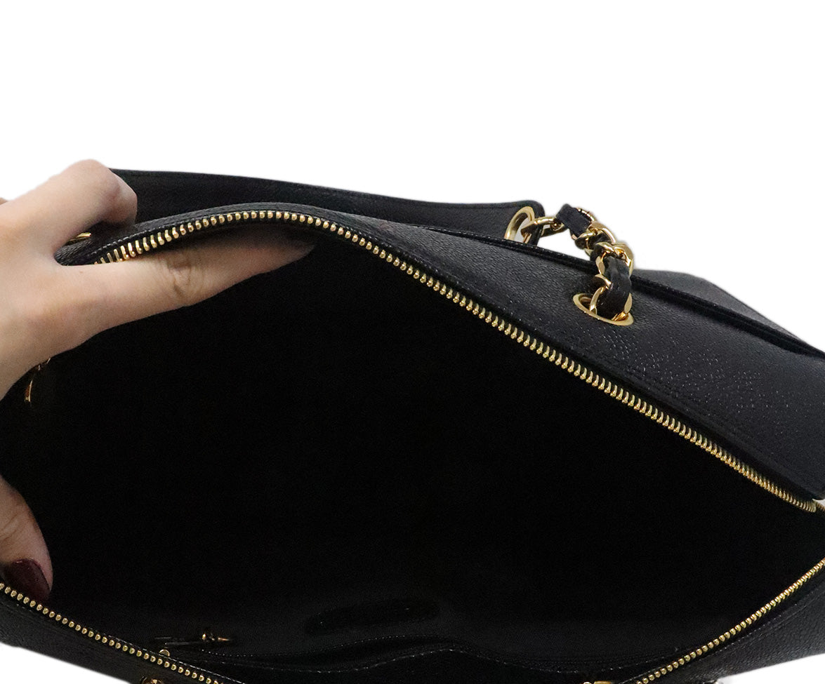 large chanel classic flap bag black