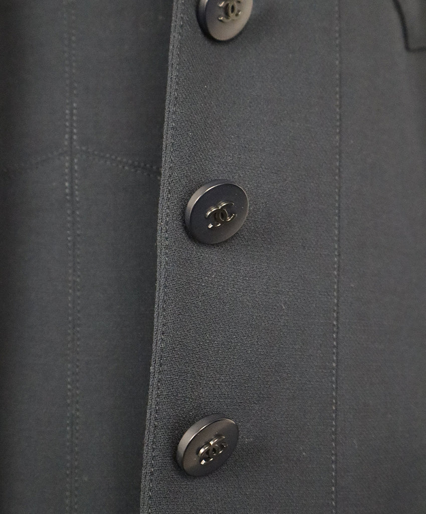 Chanel Black Wool Dress Set 8