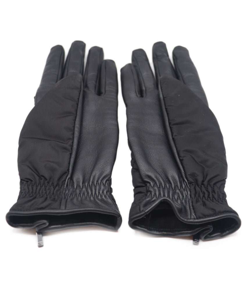 Chanel Black Nylon & Leather Gloves 1