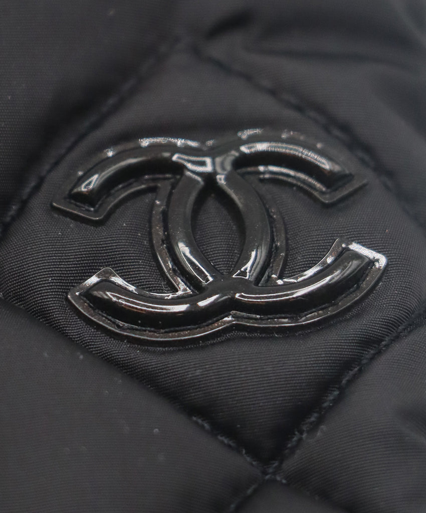 Chanel Black Nylon & Leather Gloves 3