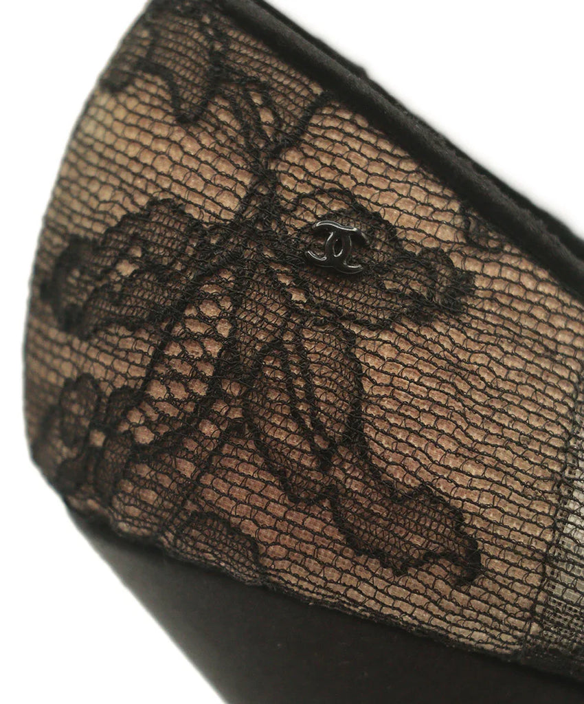 Chanel Black Lace & Satin Heels sz 8 - Michael's Consignment NYC