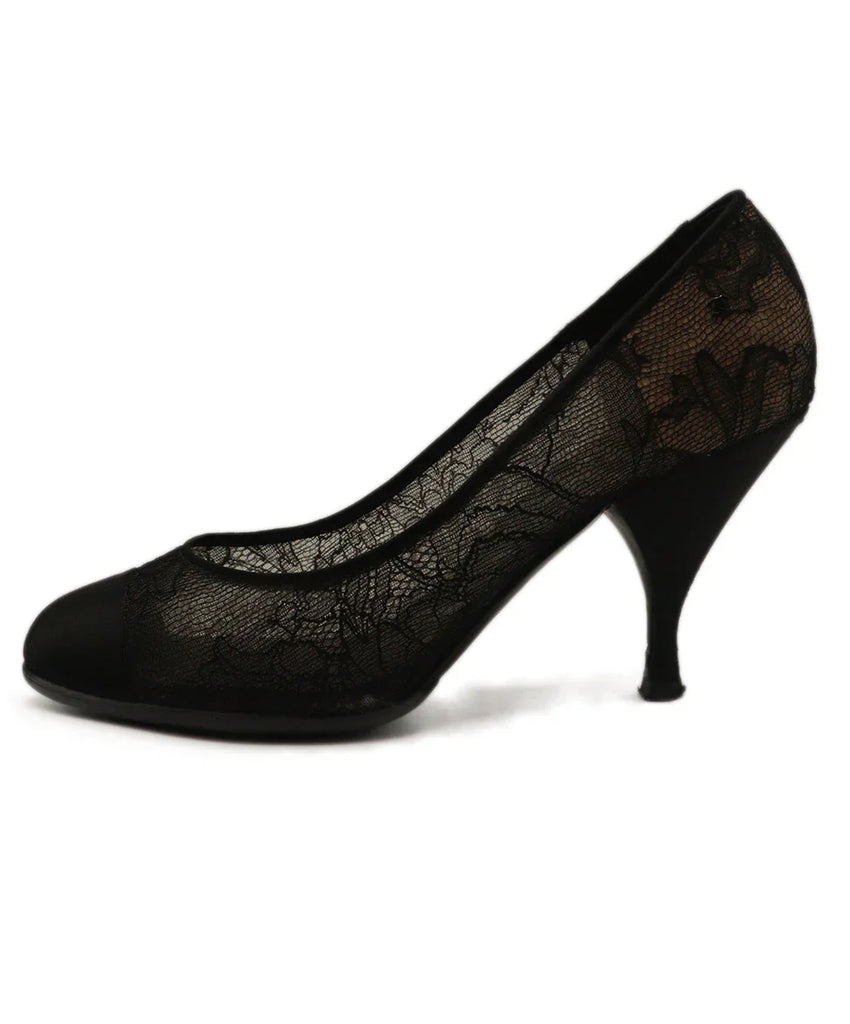 Chanel Black Lace & Satin Heels sz 8 - Michael's Consignment NYC