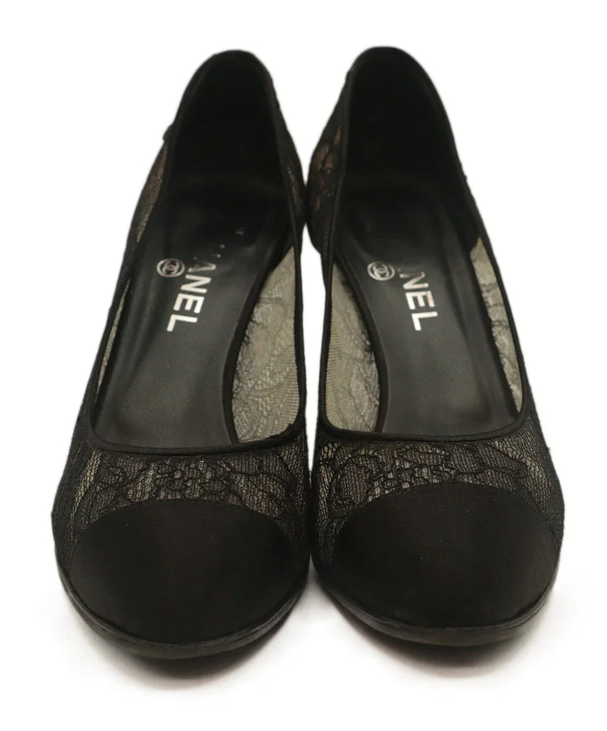 Chanel Black Lace & Satin Heels sz 8 - Michael's Consignment NYC