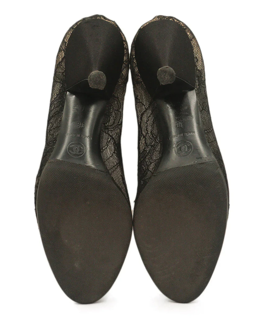 Chanel Black Lace & Satin Heels sz 8 - Michael's Consignment NYC