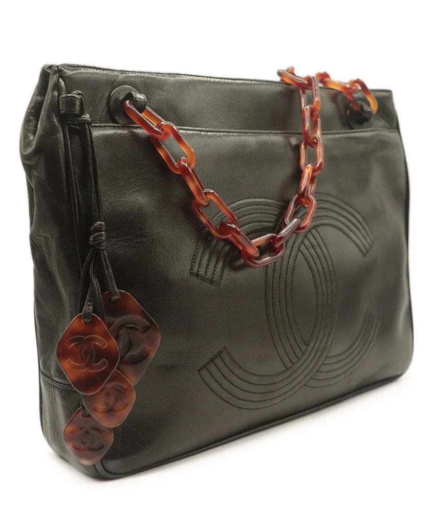 Chanel Vintage Black Lambskin Shoulder Bag - Michael's Consignment NYC