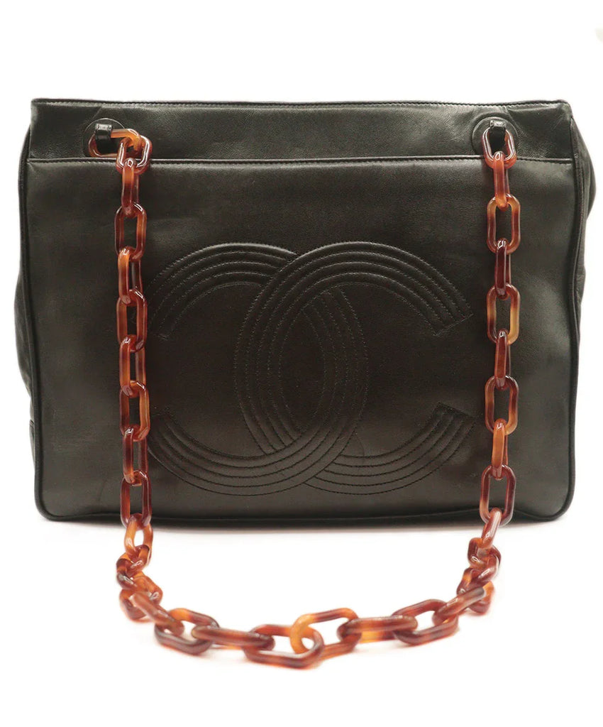 Chanel Vintage Black Lambskin Shoulder Bag - Michael's Consignment NYC