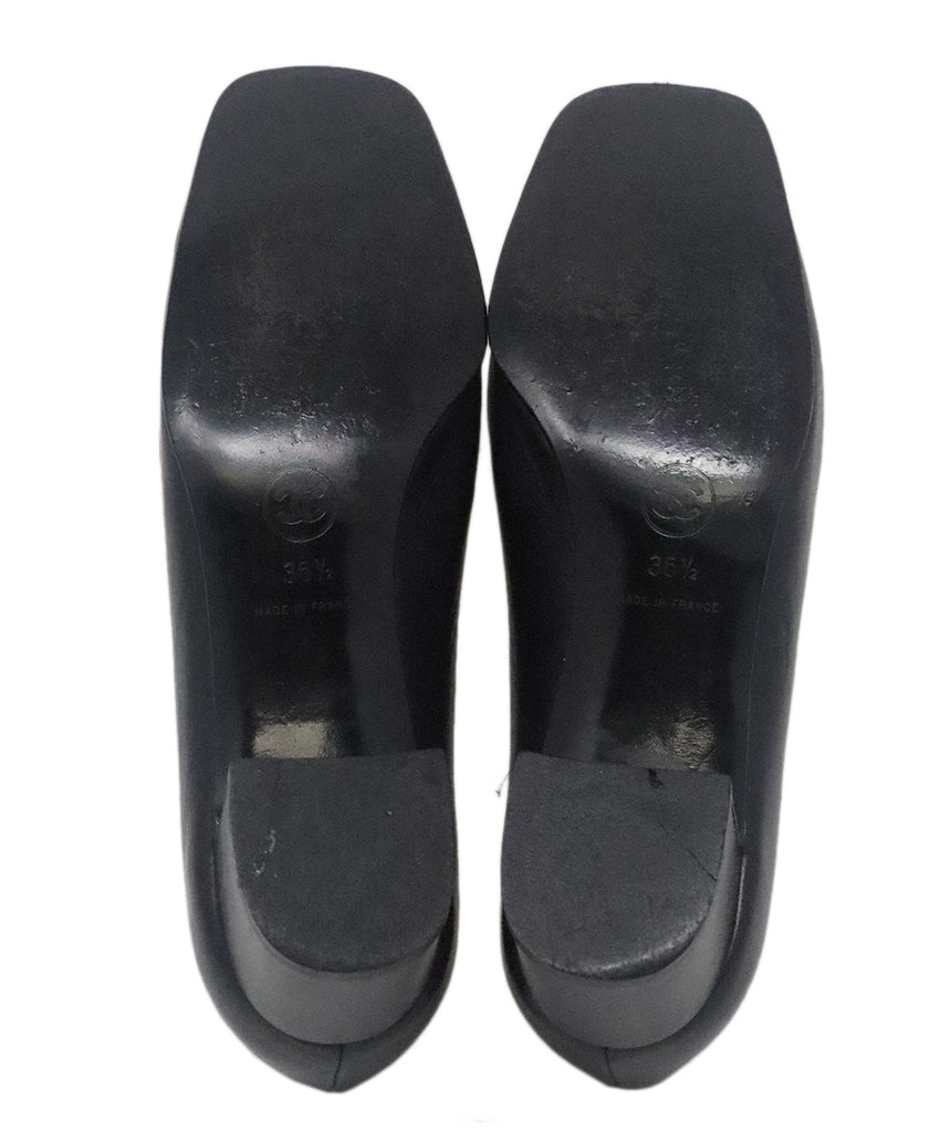 Chanel Black Leather Heels 4