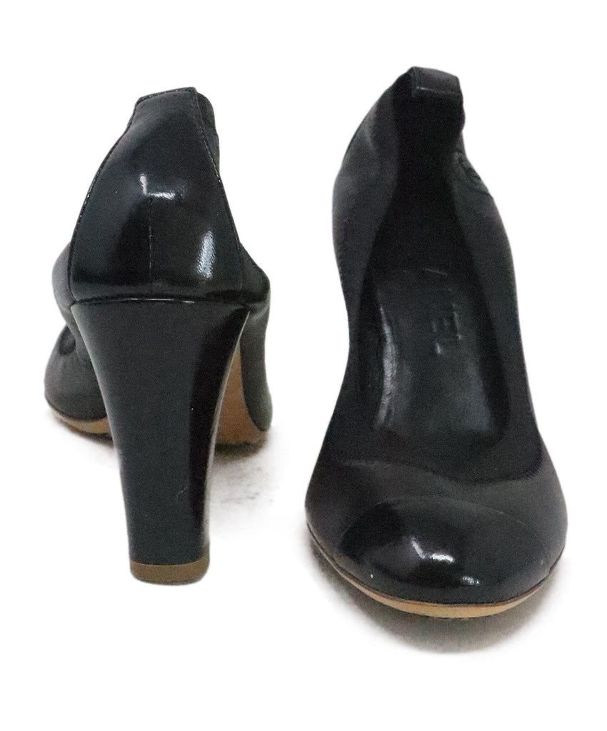 Chanel Black Leather & Elastic Heels 2