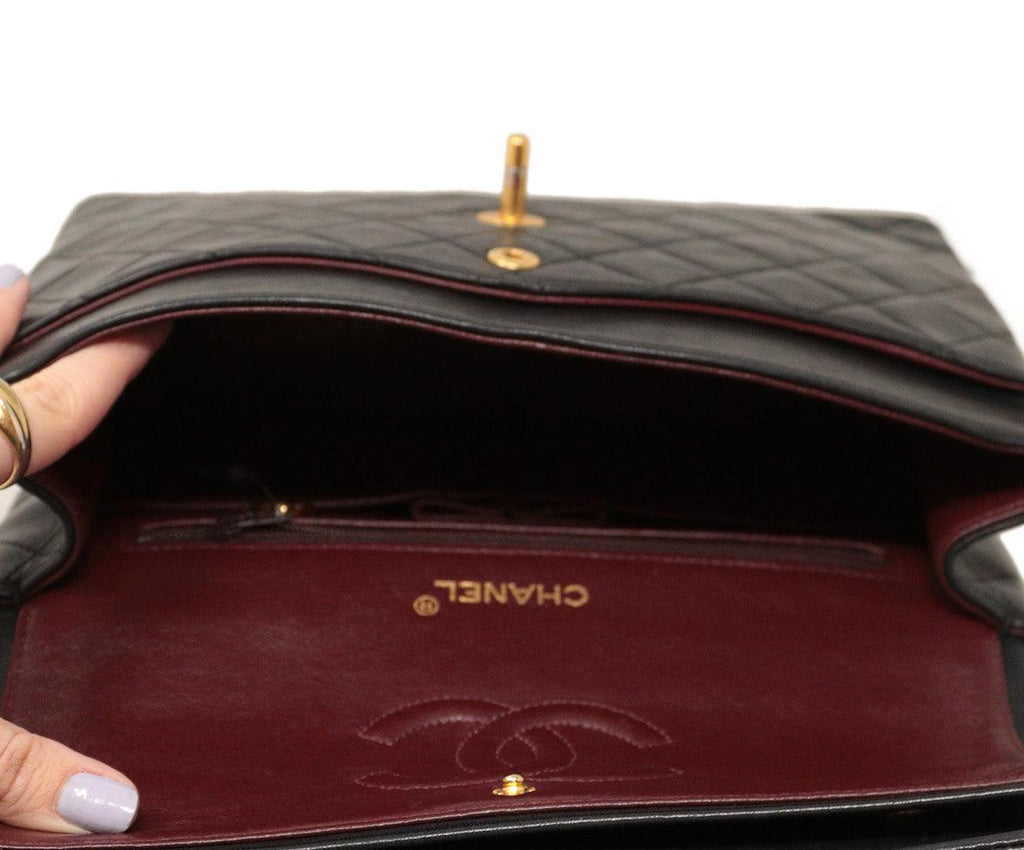 Chanel Black Leather Medium Classic Bag 7