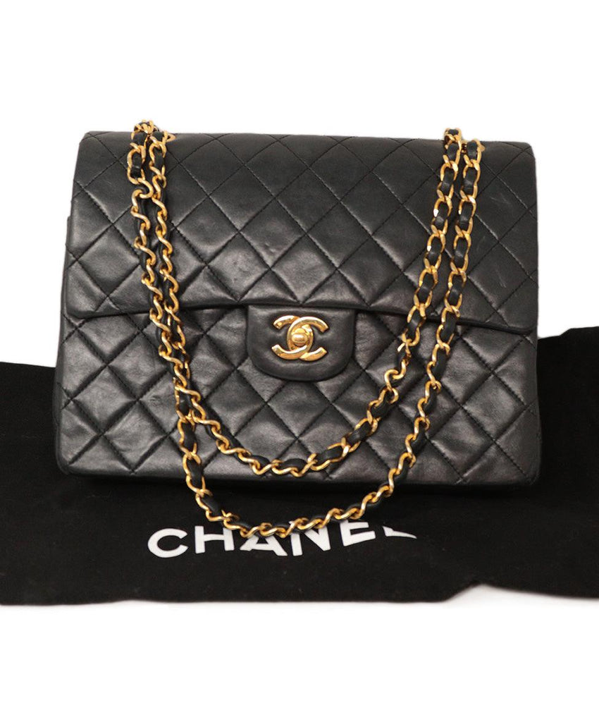 Chanel Black Leather Medium Classic Bag 6