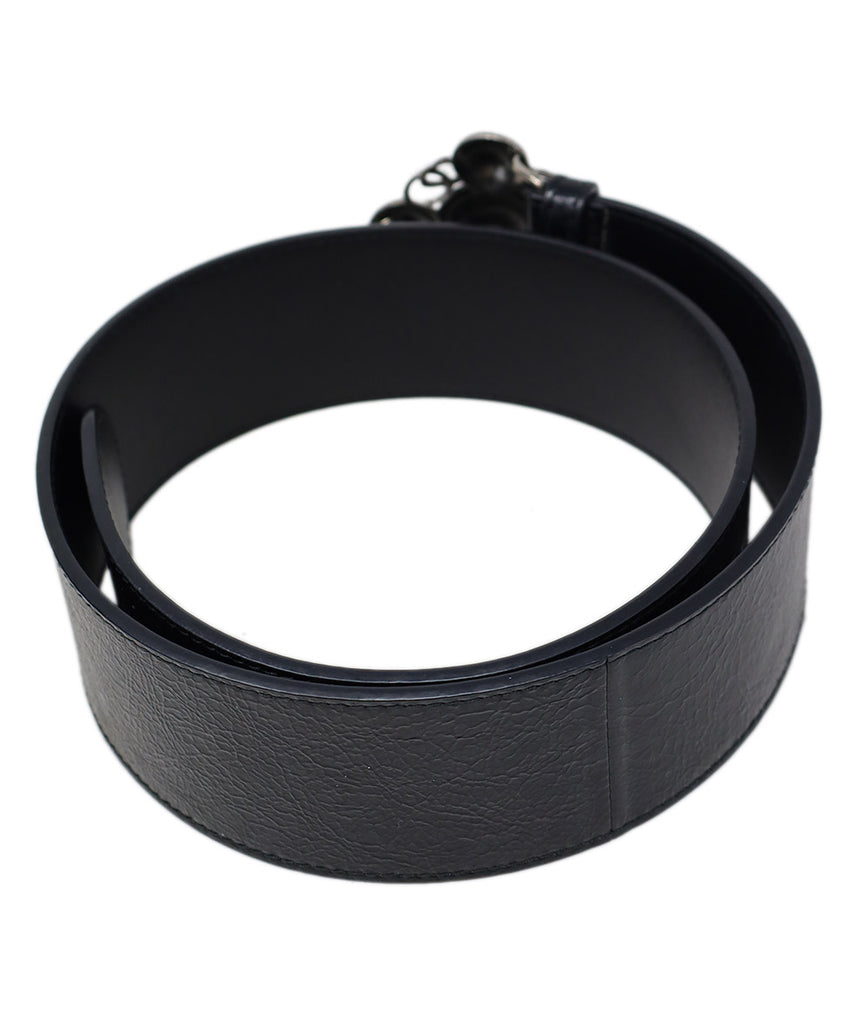 Chanel Black Patent Leather & Silver Buckle Belt - Michael's Consignment NYC