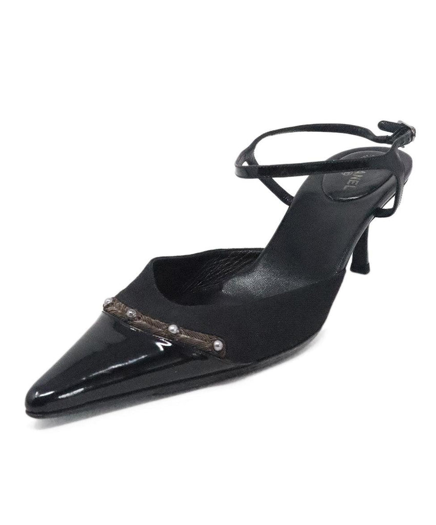 Chanel Black Patent Leather Slingbacks sz 10.5 - Michael's Consignment NYC