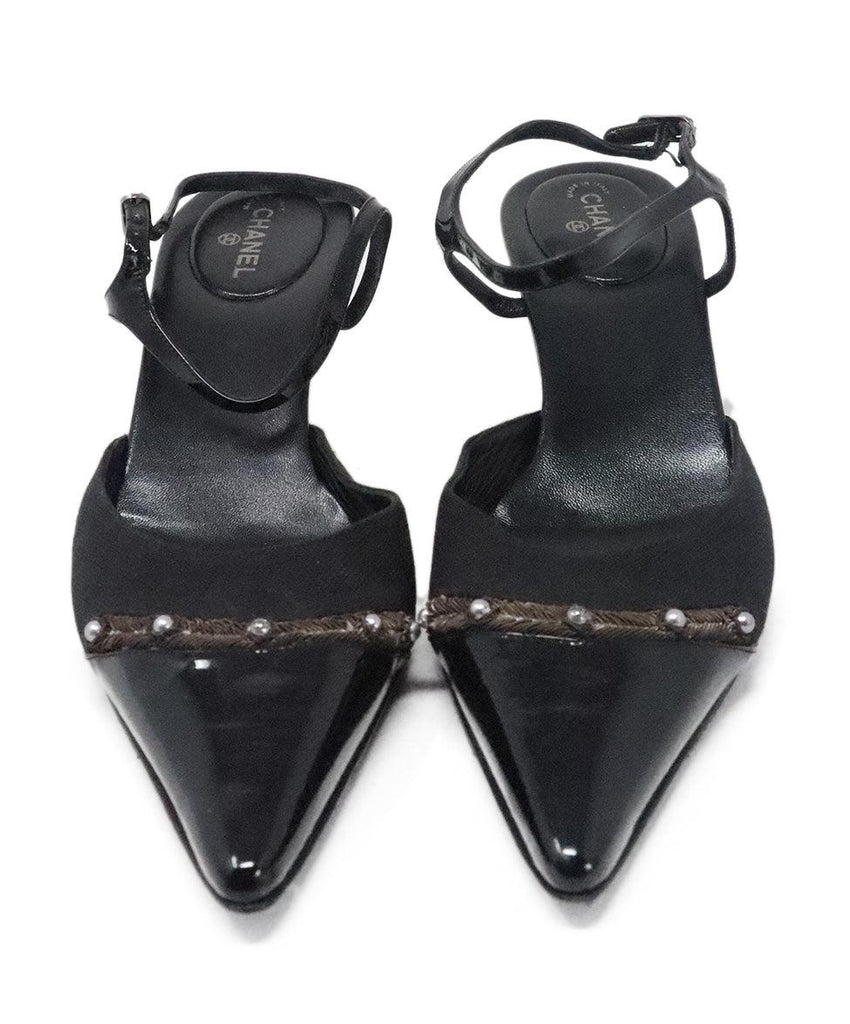 Chanel Black Patent Leather Slingbacks 3