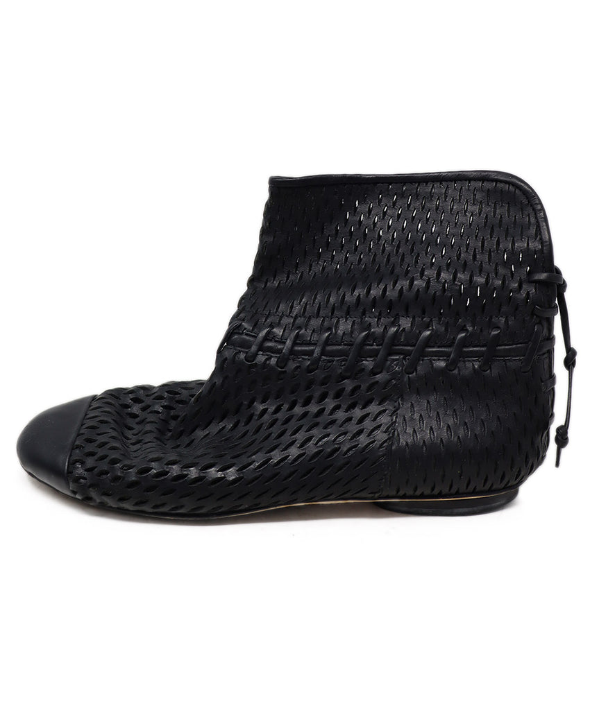 Chanel Black Perforated Leather Booties 1