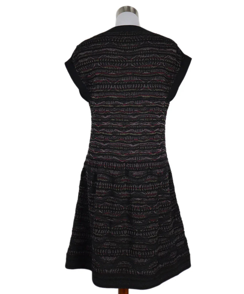 Chanel Black & Purple Striped Knit Dress sz 12 - Michael's Consignment NYC