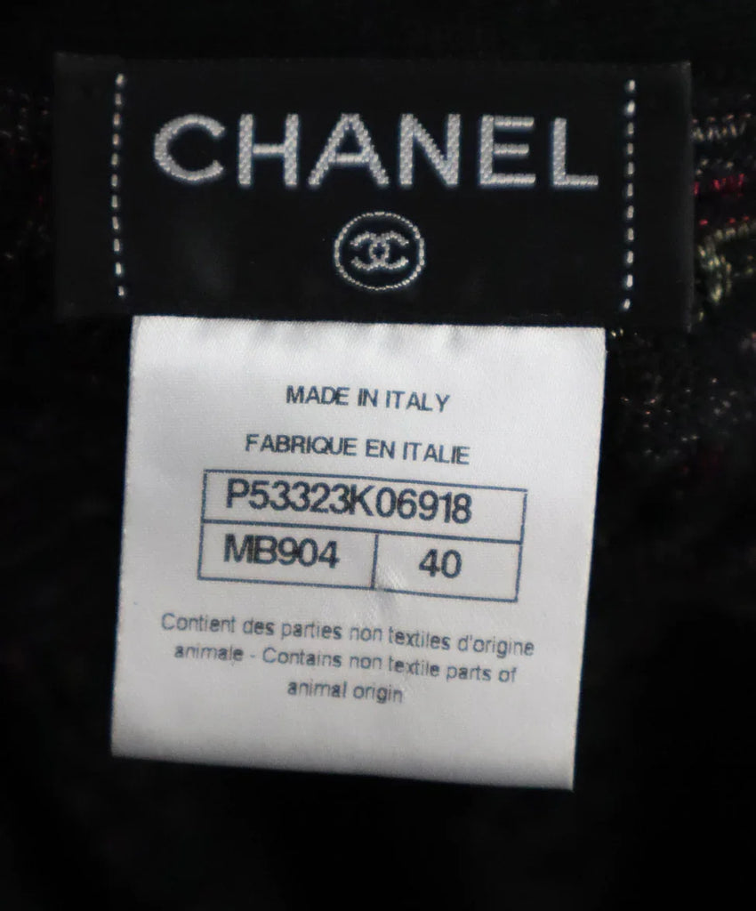 Chanel Black & Purple Striped Knit Dress sz 12 - Michael's Consignment NYC