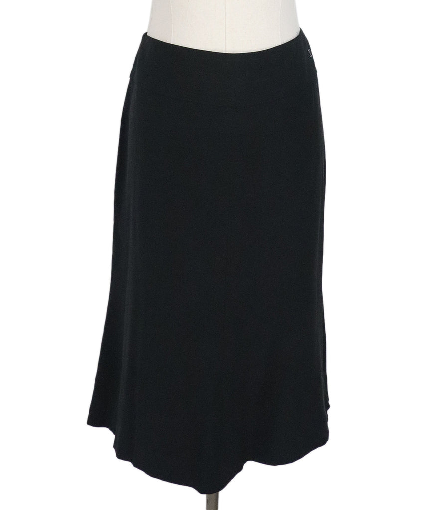 Chanel Black Silk Skirt 