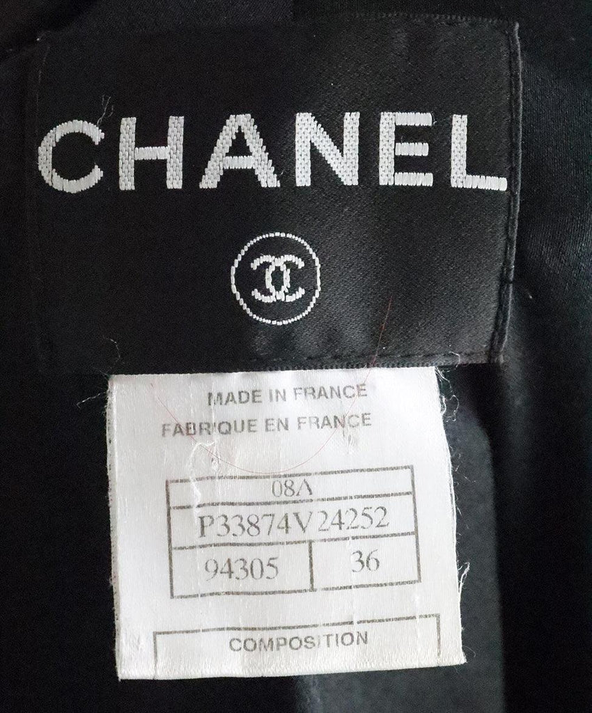 Chanel Black Wool Coat w/ Leather Trim sz 4 - Michael's Consignment NYC