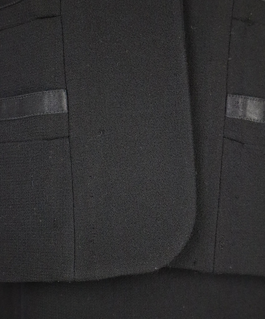 Chanel Black Wool & Pearl Button Skirt Suit 4