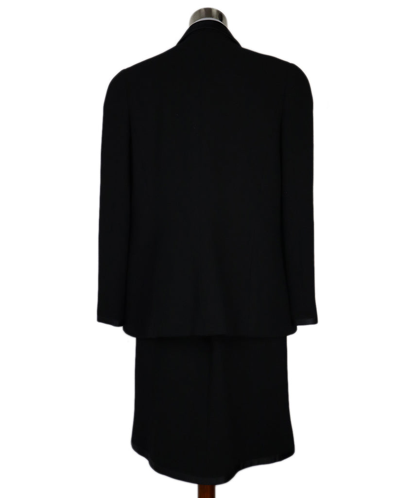 Chanel Black Wool & Pearl Button Skirt Suit 2