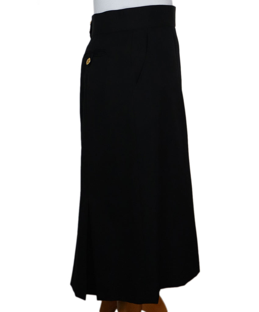 Chanel Black Wool Skirt w/ Gold Buttons sz 8 - Michael's Consignment NYC