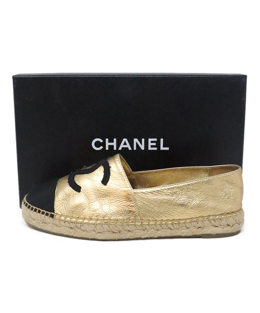 Chanel Black & Gold Espadrilles 5