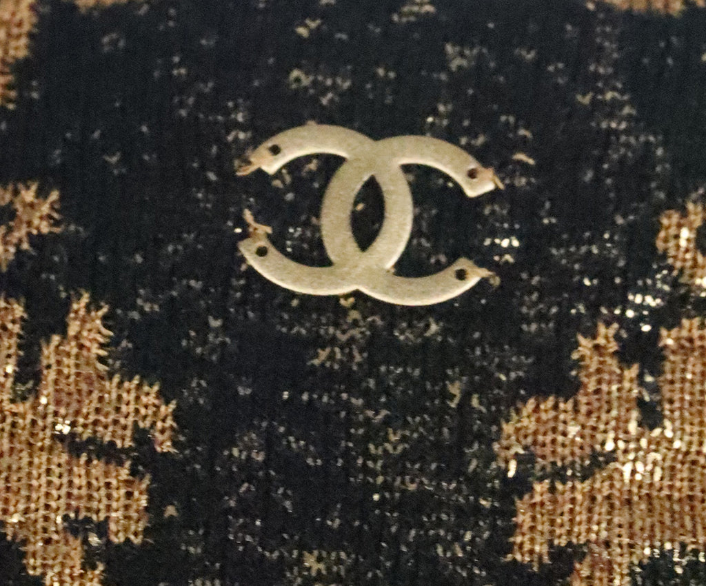Chanel Black & Gold Metallic Cardigan 5