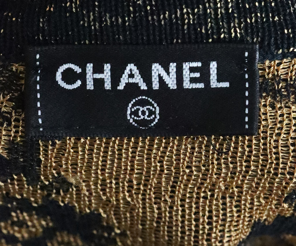 Chanel Black & Gold Metallic Cardigan 3