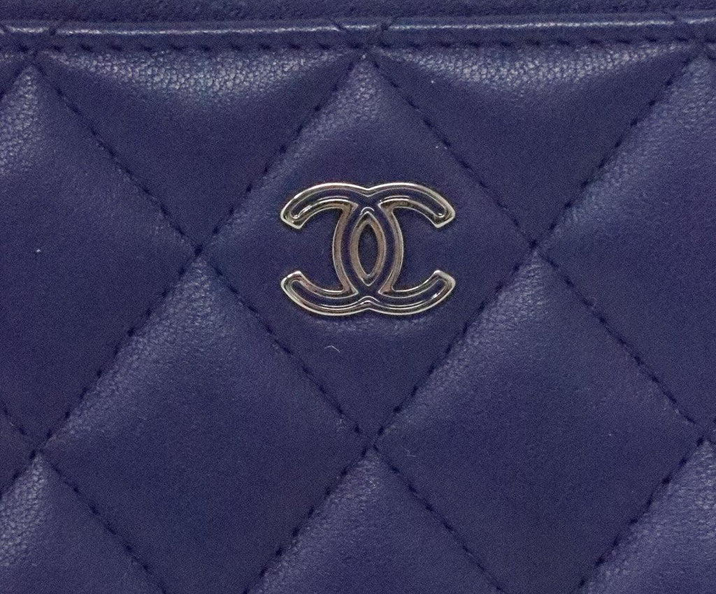 Chanel Blue Quilted Leather Wallet 9