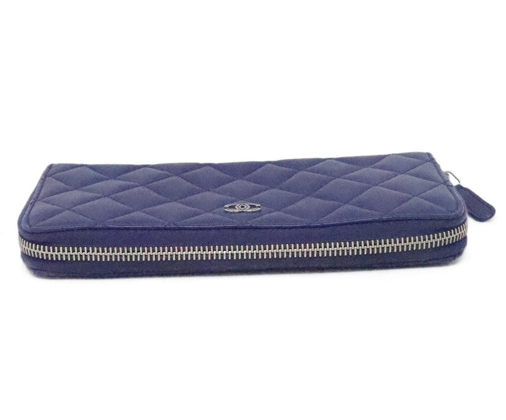 Chanel Blue Quilted Leather Wallet 4