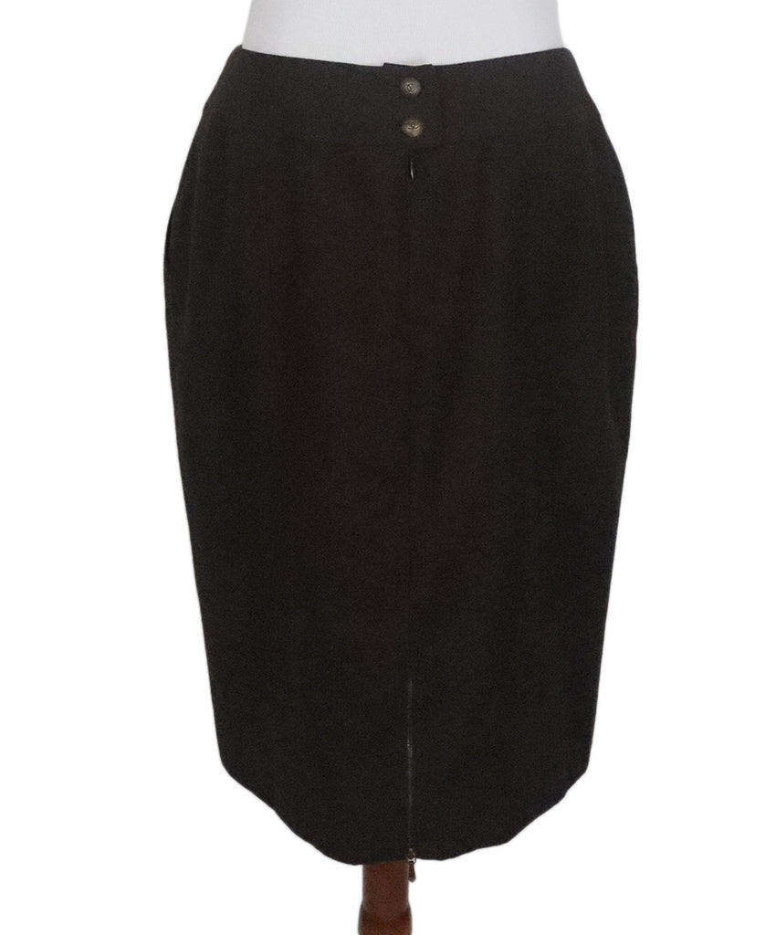 Chanel Brown Wool Skirt 2