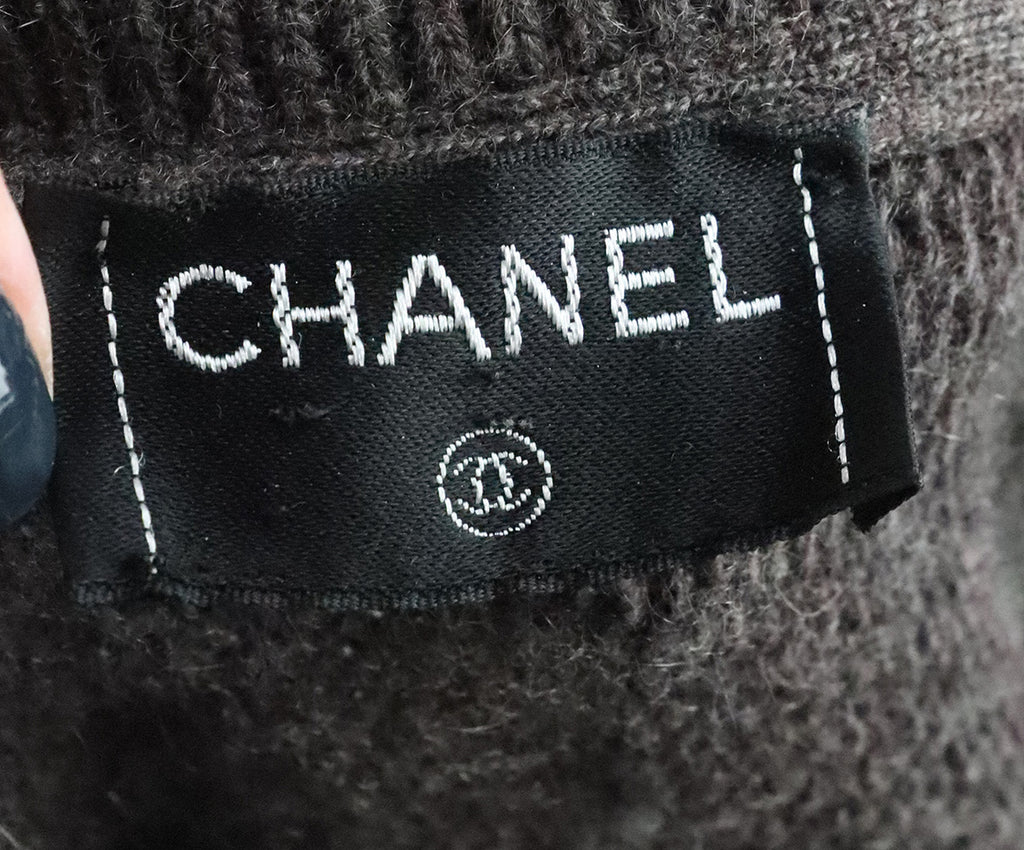 Chanel Grey Knit Quarter Zip Sweater 3
