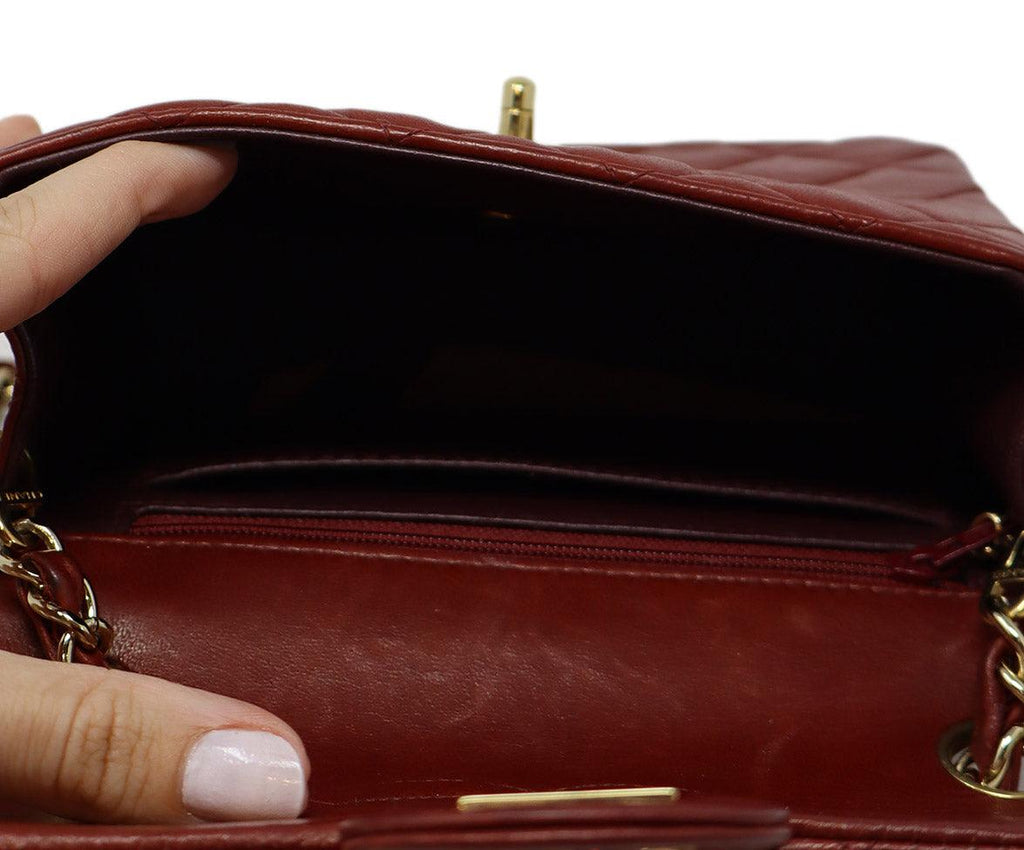 Chanel Burgundy Vintage Matelasse Half Flap Crossbody - Michael's Consignment NYC