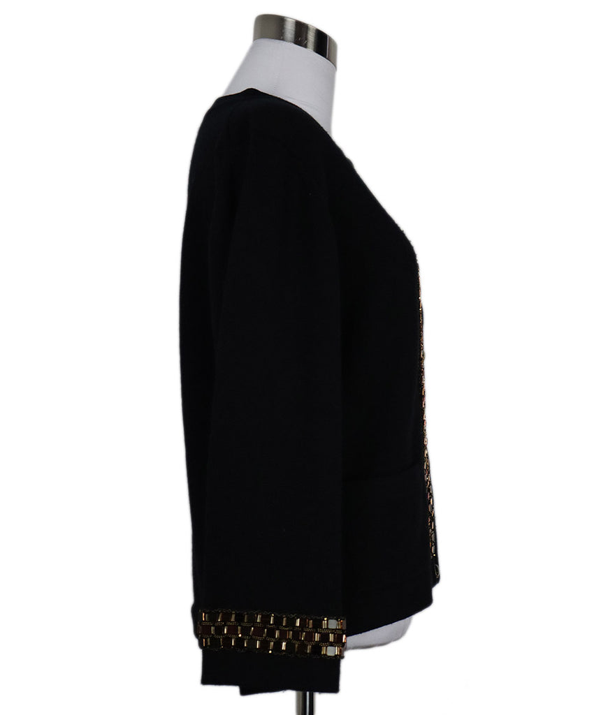 Chanel Black Cashmere Beaded Cardigan 1
