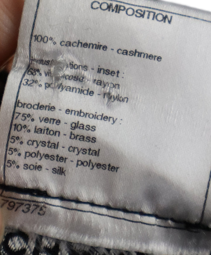 Chanel Black Cashmere Beaded Cardigan 4