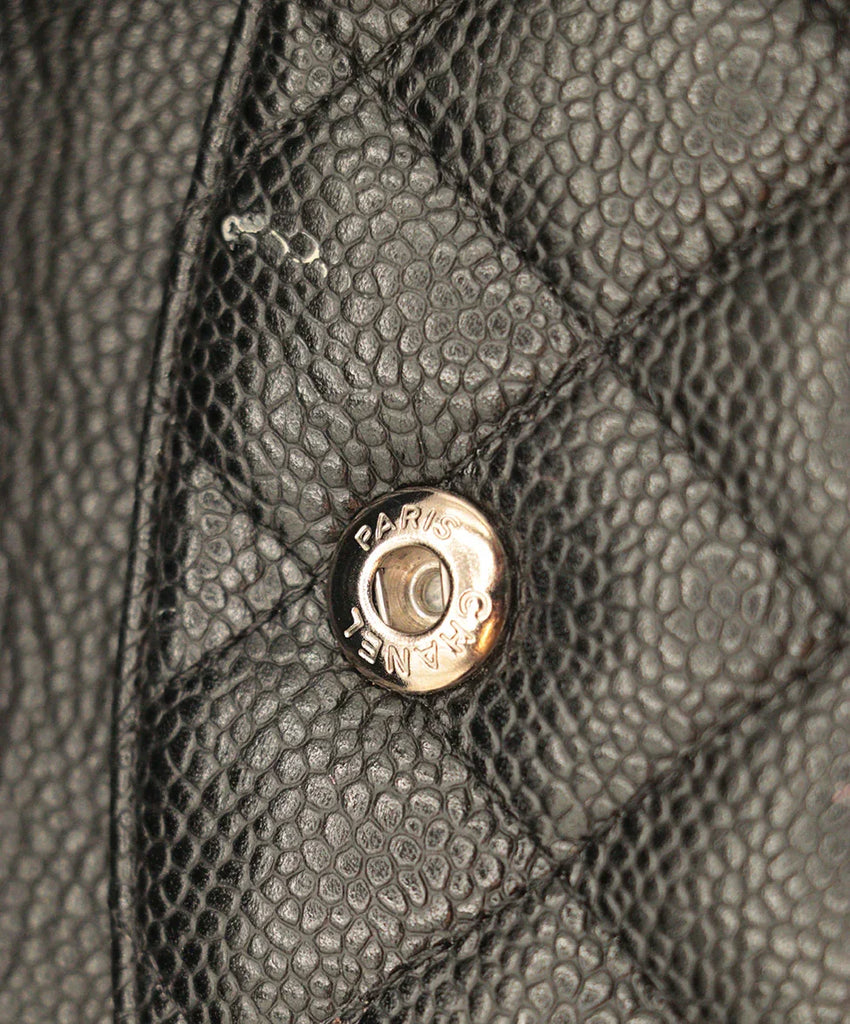Chanel 2009 Black Quilted Caviar Leather Handbag - Michael's Consignment NYC
