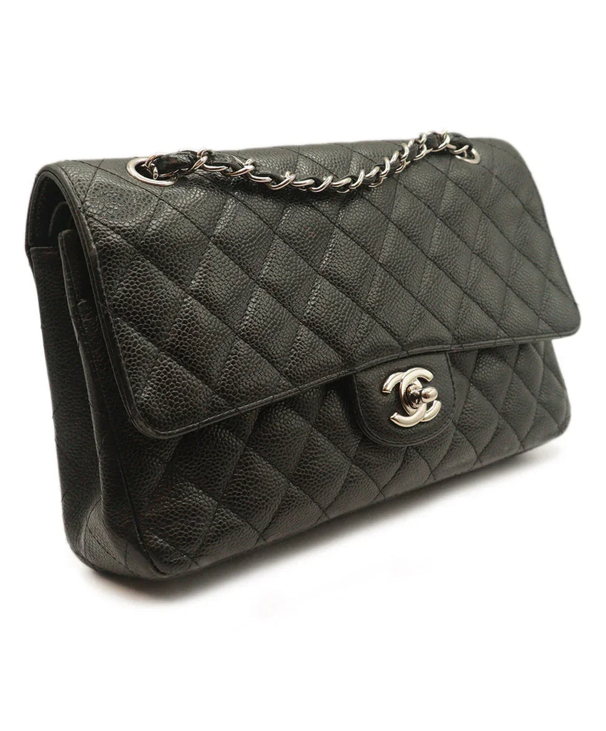 Chanel 2009 Black Quilted Caviar Leather Handbag - Michael's Consignment NYC