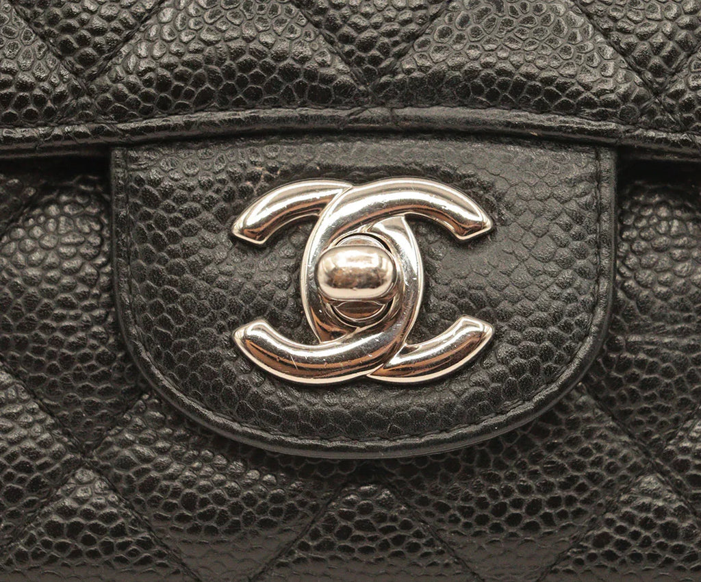 Chanel 2009 Black Quilted Caviar Leather Handbag - Michael's Consignment NYC