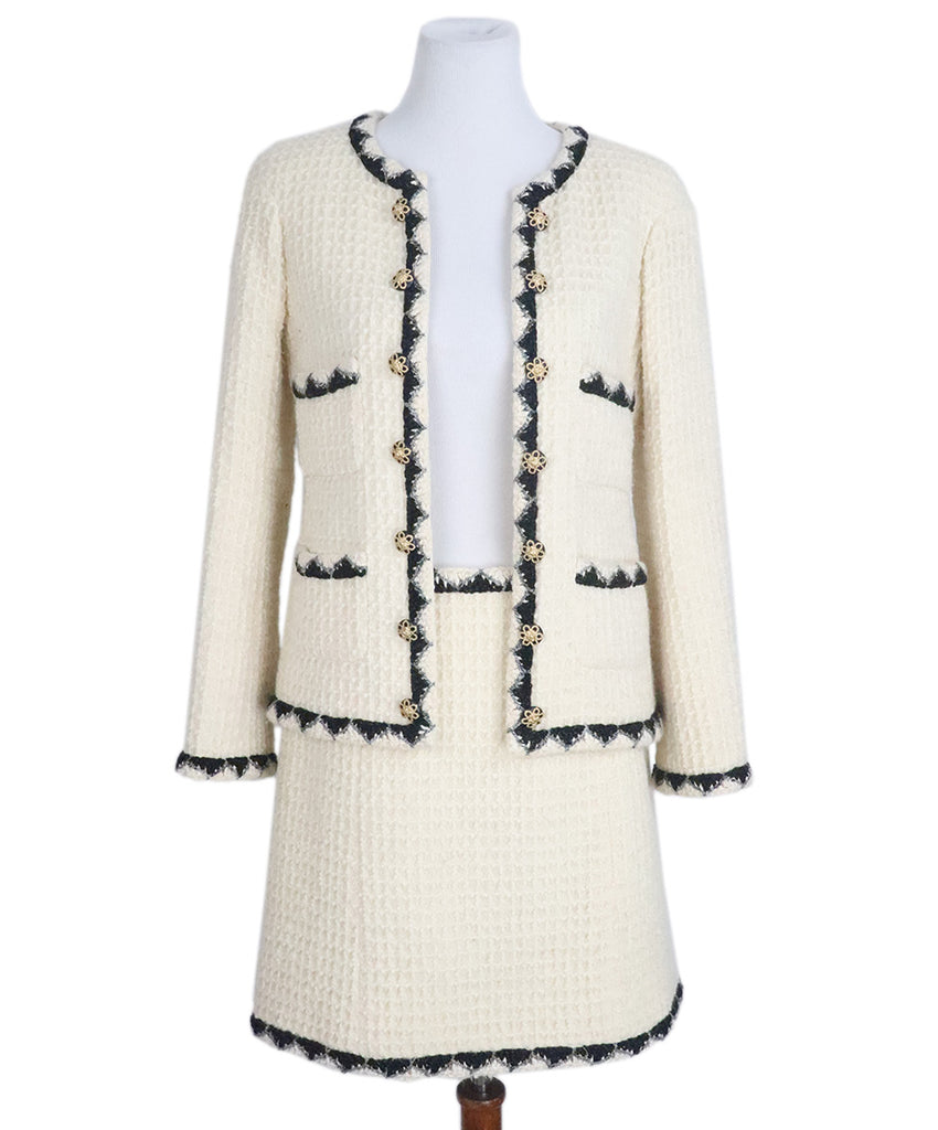 Chanel Cream Wool Skirt Suit 