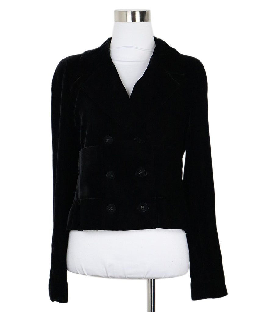 Chanel Black Velvet Blazer 