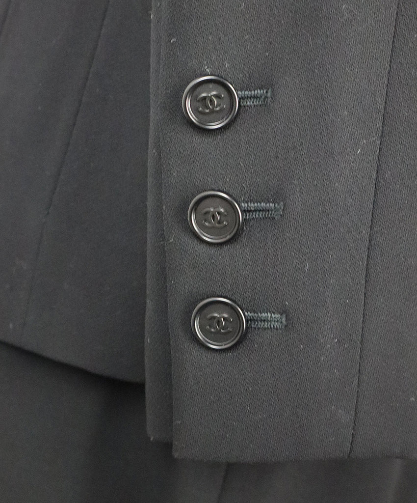 Chanel Black Wool Double Breasted Skirt Suit 5