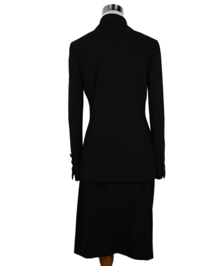 Chanel Black Wool Double Breasted Skirt Suit 2
