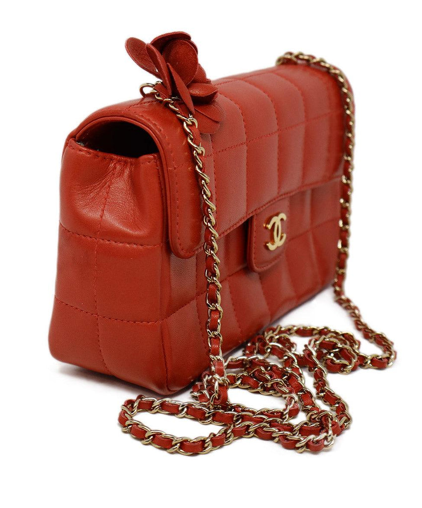 Chanel Coral Leather Extra Mini Flap Camellia Crossbody - Michael's Consignment NYC
