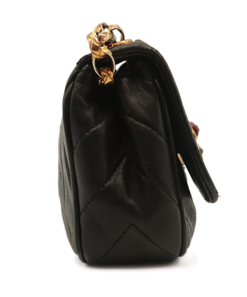 Chanel Black Lambskin & Gripox Gold Hardware Vintage Crossbody 2